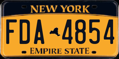 NY license plate FDA4854