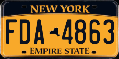 NY license plate FDA4863