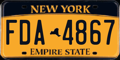 NY license plate FDA4867
