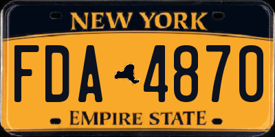NY license plate FDA4870