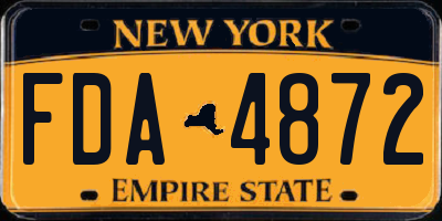 NY license plate FDA4872