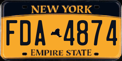 NY license plate FDA4874
