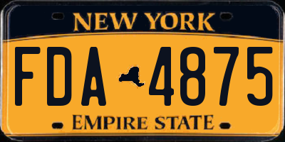 NY license plate FDA4875