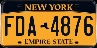 NY license plate FDA4876