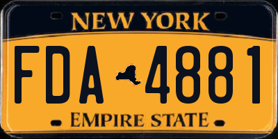 NY license plate FDA4881