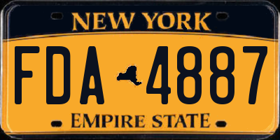 NY license plate FDA4887