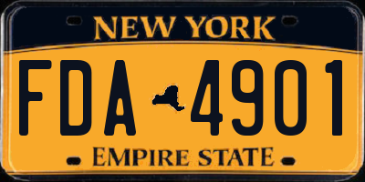 NY license plate FDA4901