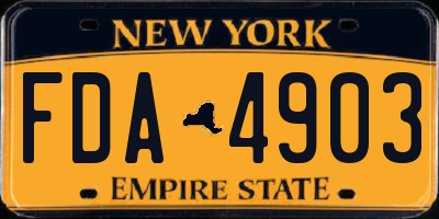 NY license plate FDA4903
