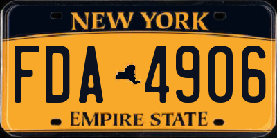 NY license plate FDA4906