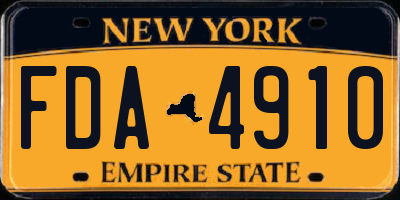 NY license plate FDA4910