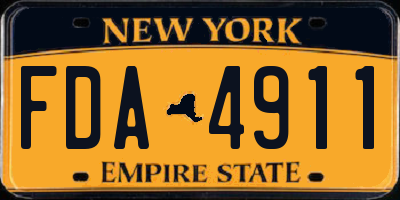 NY license plate FDA4911