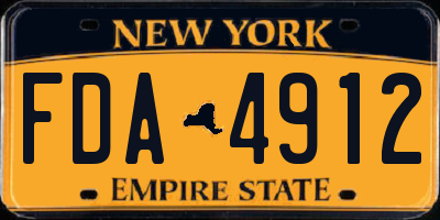 NY license plate FDA4912