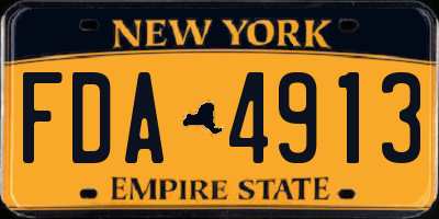 NY license plate FDA4913