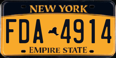 NY license plate FDA4914