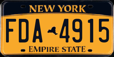 NY license plate FDA4915