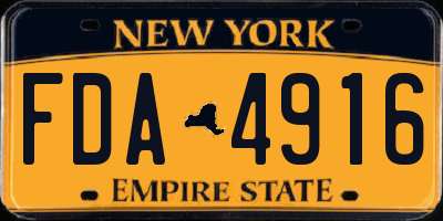 NY license plate FDA4916