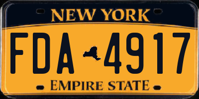 NY license plate FDA4917