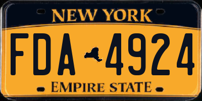 NY license plate FDA4924