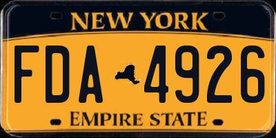 NY license plate FDA4926