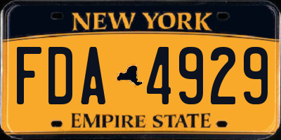 NY license plate FDA4929