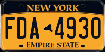 NY license plate FDA4930