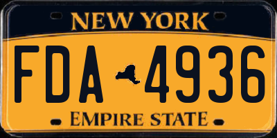 NY license plate FDA4936