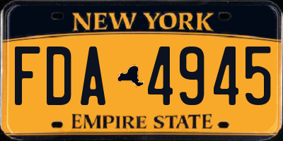 NY license plate FDA4945