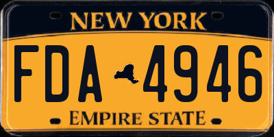 NY license plate FDA4946
