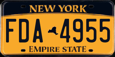 NY license plate FDA4955