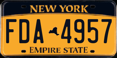NY license plate FDA4957