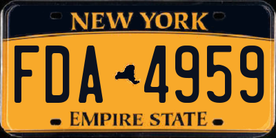 NY license plate FDA4959