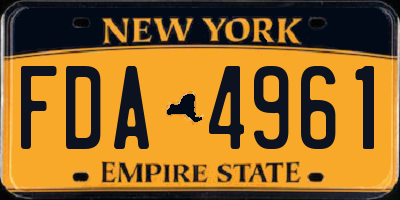 NY license plate FDA4961