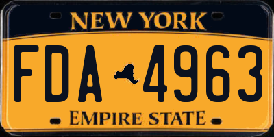 NY license plate FDA4963