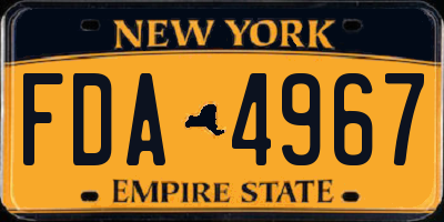 NY license plate FDA4967