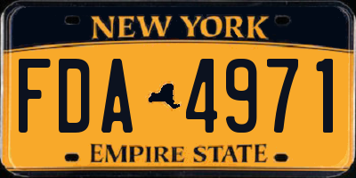 NY license plate FDA4971