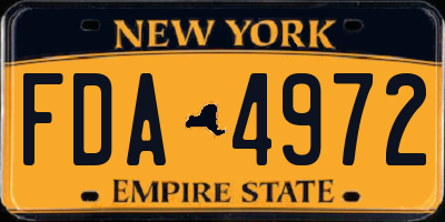 NY license plate FDA4972