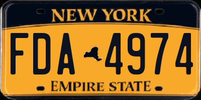 NY license plate FDA4974