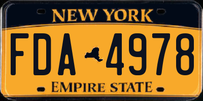 NY license plate FDA4978