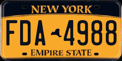 NY license plate FDA4988
