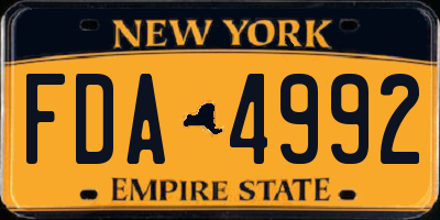 NY license plate FDA4992