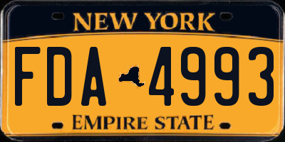 NY license plate FDA4993