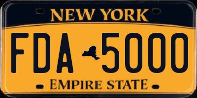 NY license plate FDA5000