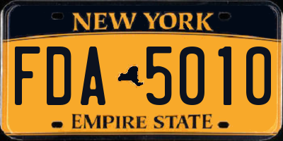 NY license plate FDA5010