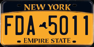 NY license plate FDA5011