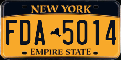 NY license plate FDA5014