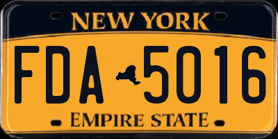 NY license plate FDA5016