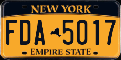 NY license plate FDA5017