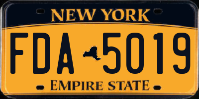 NY license plate FDA5019