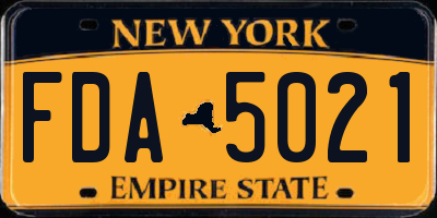 NY license plate FDA5021