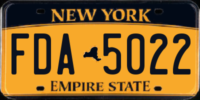 NY license plate FDA5022